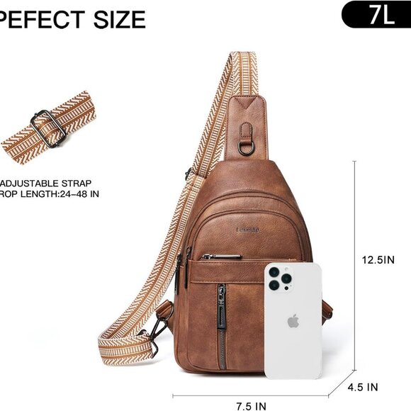 7L Sling Bag For Women Men Backpack Fanny Pack Crossbody Chest Travel Shoulder B - Picture 5 of 8